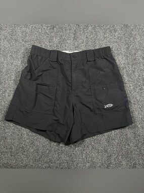 AFTCO Mens Original M01 Nylon Blue water Fishing Shorts Black Size 34, 5” Inseam
